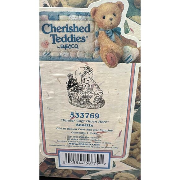 Enesco Cherished Teddy 1999  Annette Tender Care Given Here 533769 in Box - Picture 8 of 8